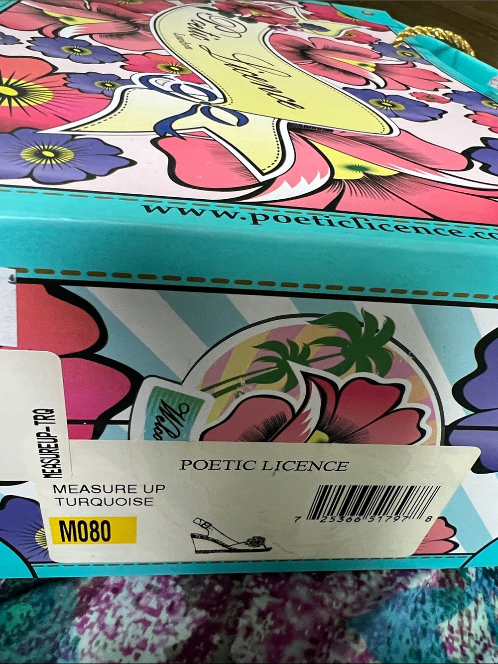 Poetic License Measure Up Decorative Wedge Crystal Flower Sandal NEW Sz 8 - Picture 15 of 16